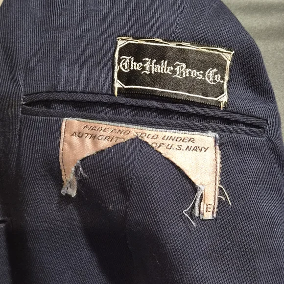 Vtg 50s US Navy WAVES Wool Jacket Halle Bros Co. Nautical Blazer - Picture 7 of 10